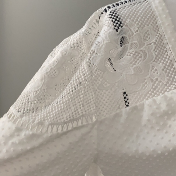 SOLD Maurices NWT White Swiss Dot And Lace Cardigan - Picture 2 of 4
